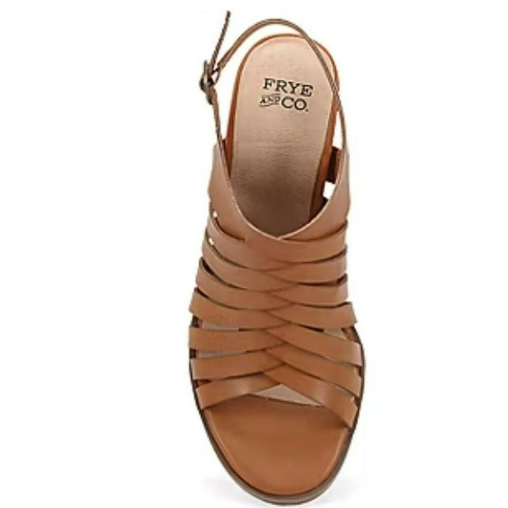Frye women tan sandals NWT Sz 9 Boho Cottage Church Summer Wedding Guest - Picture 6 of 8